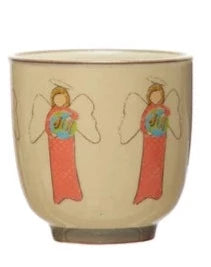 Stoneware Cup with Holiday Icon, 4 Styles - Sold Seperatly