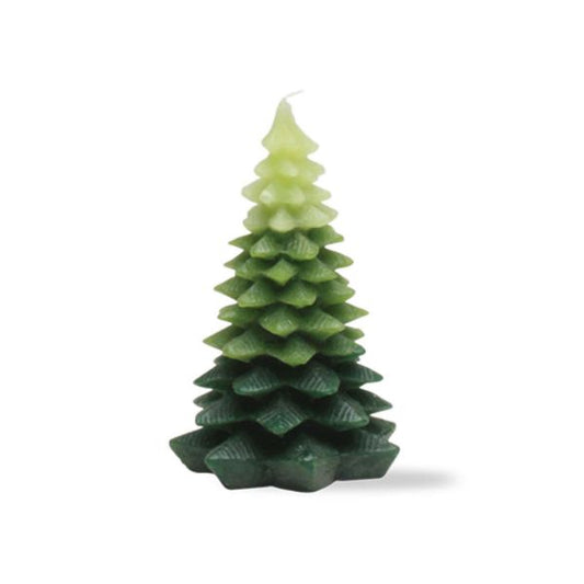 Candle - small chunky leaf tree candle - green