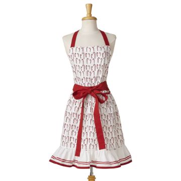 Apron - Oh What Fun Candy Cane Frill