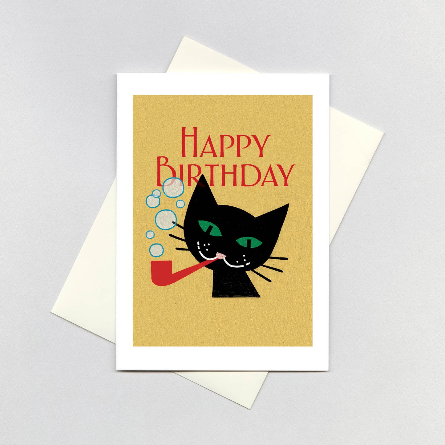 Cat With Pipe- Birthday Card