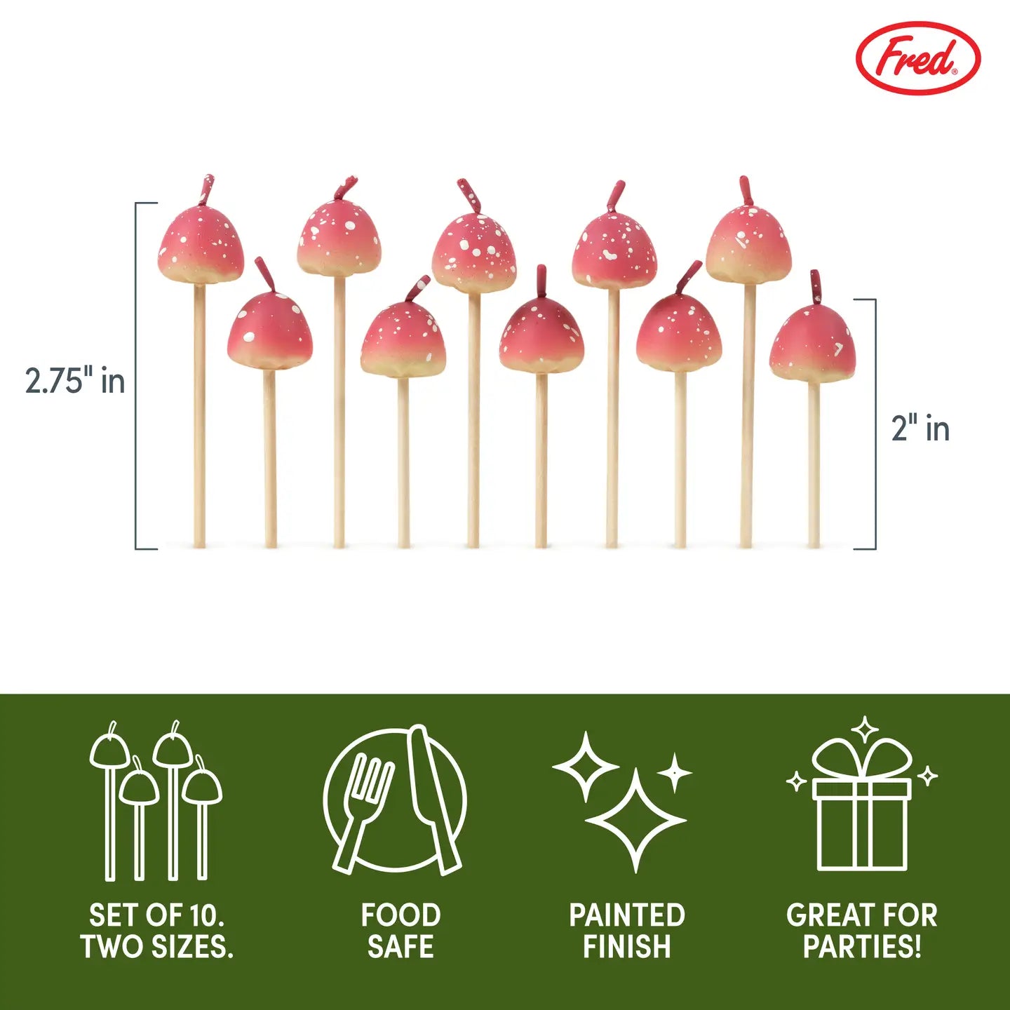 Woodland Wicks - Mushroom Birthday Canles - Set of 10