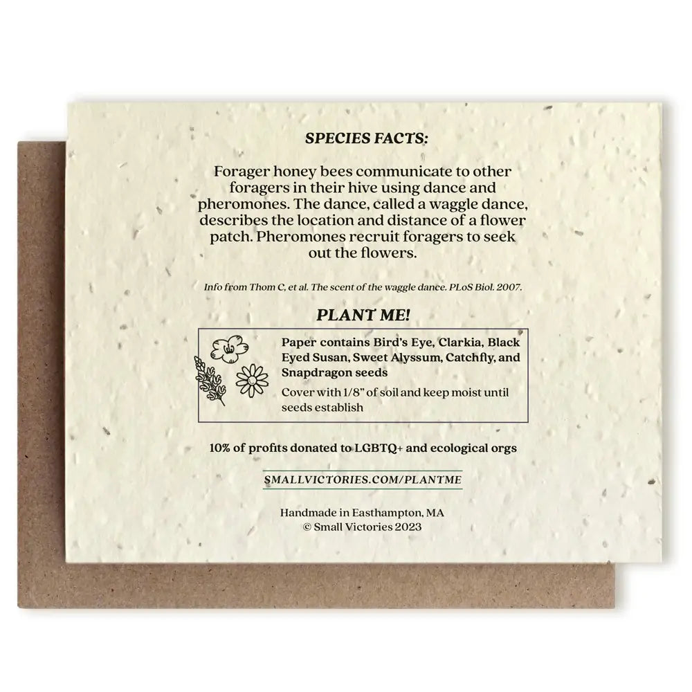 Plantable Seed Card - Honey Bee Wildflower