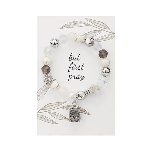 But First, Pray - Prayer Box Bracelet, Silver