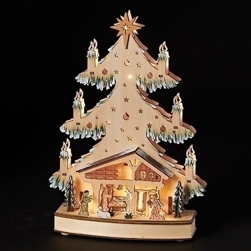 14" LED TREE, NATIVITY SCENE