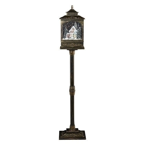 49"H MUSICAL LIGHTED SNOWBLOW LAMP POST