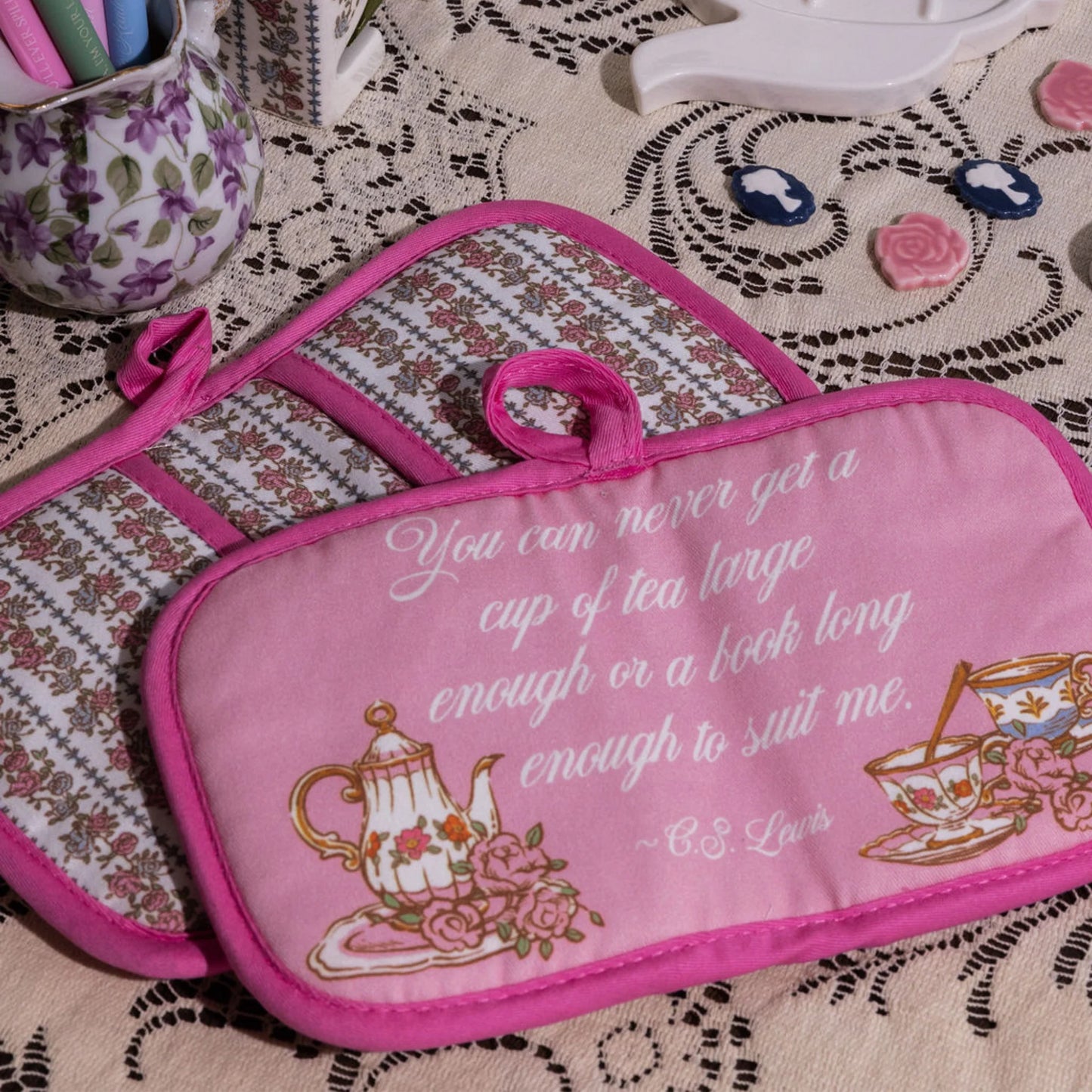 Mini Book Potholder Set, Tea