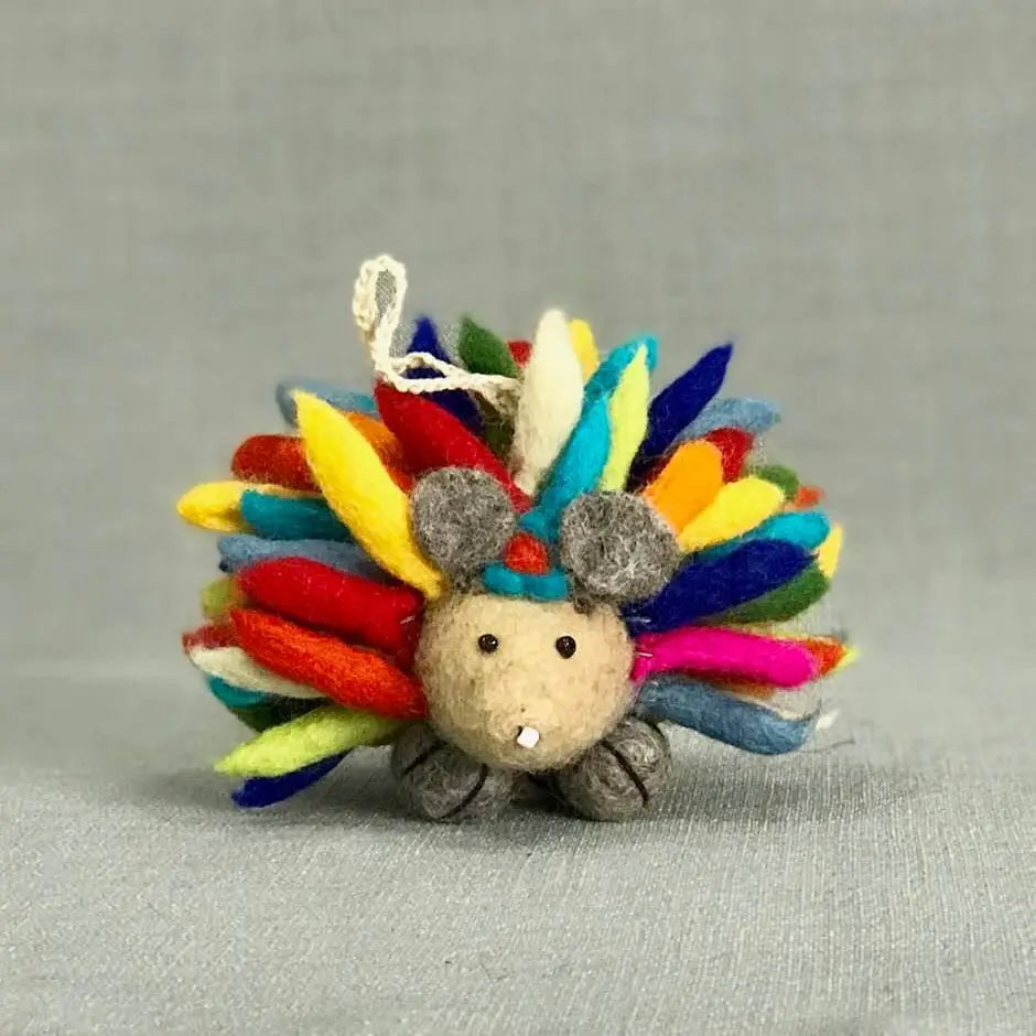 Hedgehog Small Rainbow Ornament