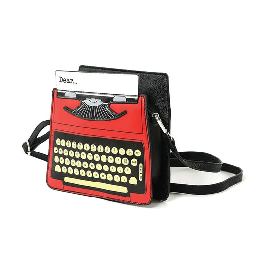 Vintage Red Typewriter Crossbody Bag