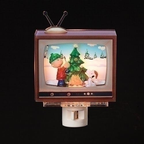 Nightlight:  5"H Peanuts TV Tree Decorating