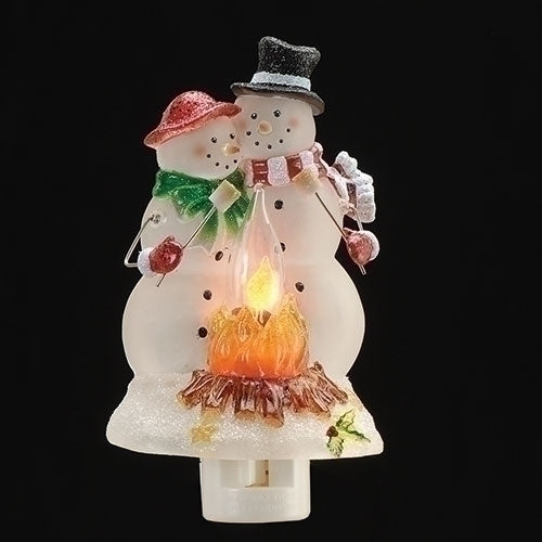 Night Light:  5.5"H Snowmen Couple