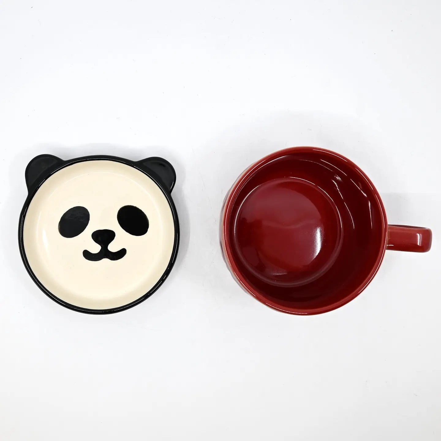 Panda Mug with Saucer Lid