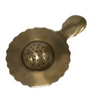 Tea Strainer 5-1/4" Antiqued Brass- Antique Vintage Style