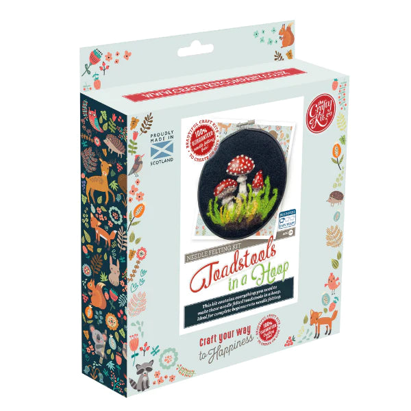 Cardboard Toadstools Toadstools in a Hoop Needle Felting Craft Kit β Mrs. Robinson's Tea Shop