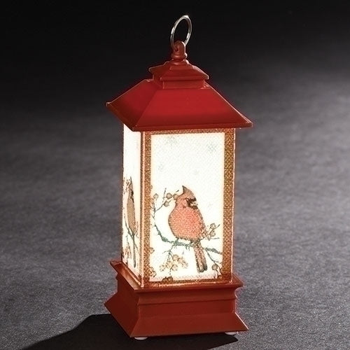 5"H LED LANTERN W/CARDINAL;BATTERY INCLUDED