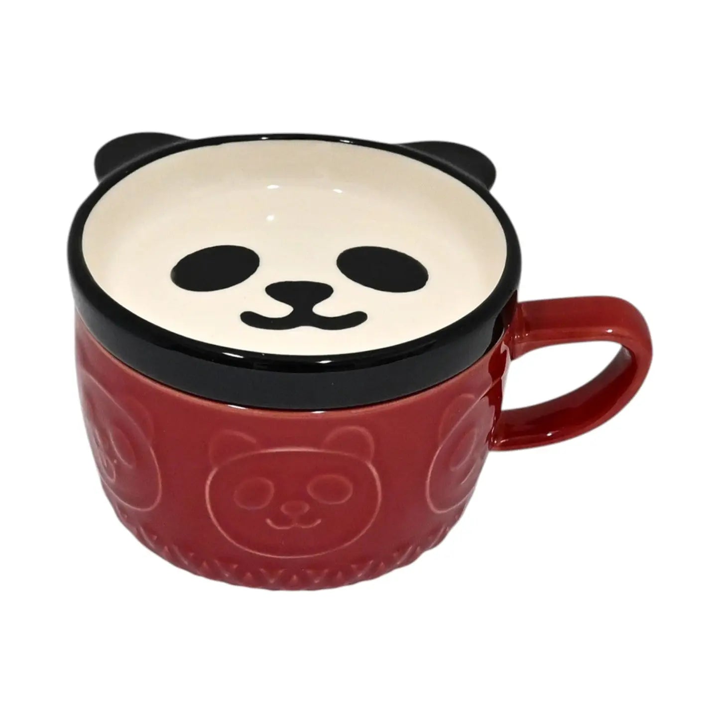 Panda Mug with Saucer Lid