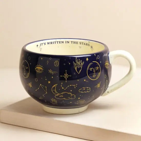 Mug - Starry Night Navy Crescent Moon