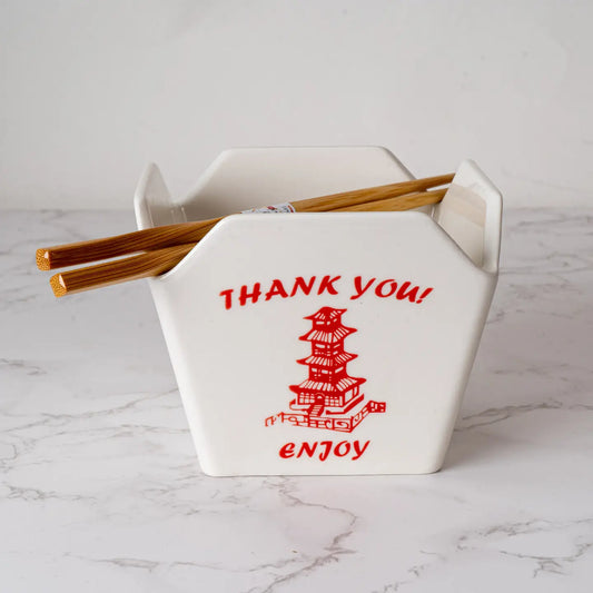 Take-Out Box Ramen Bowl with Chopsticks
