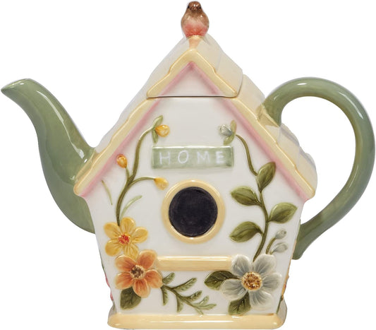 Certified International Birdhouse 32 oz. 3-D Teapot