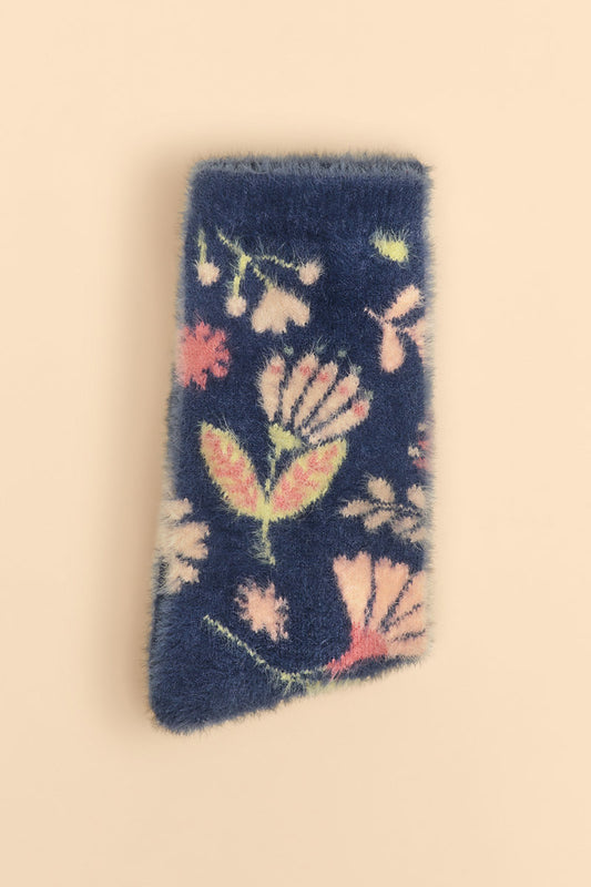 Watercolour Flowers Fuzzy Slipper Socks