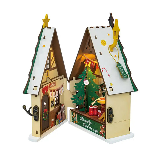 DIY Miniature House Kit: Twinkling Christmas House