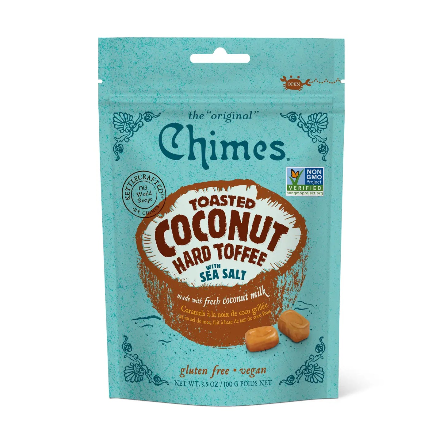 Chimes Toasted Coconut Hard Toffee Candy - 3.5 oz Bag