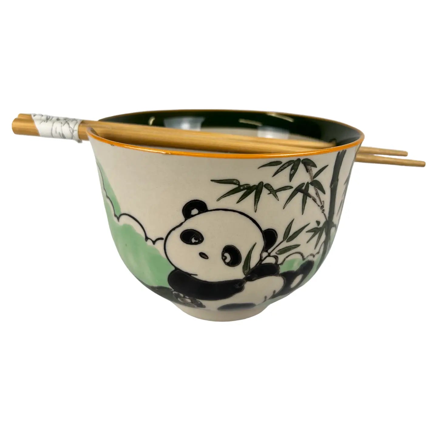 Playful Panda Donburi Bowl with Chopsticks Set