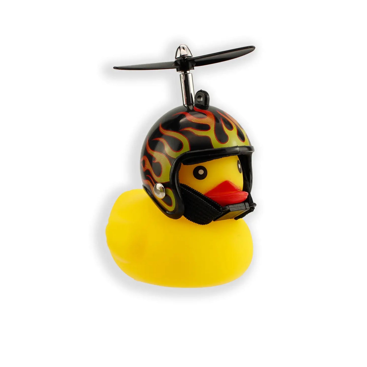 Bicycle Rubber Duck with Flame Helmet