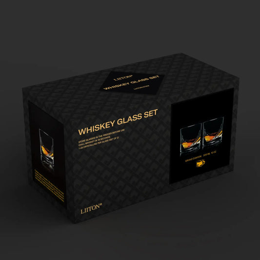 Crystal Bourbon Whiskey Glass Set - 2 piece