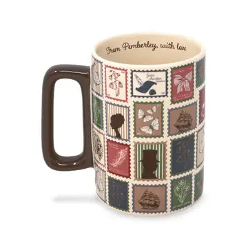 Slim Ceramic Mug, Jane Austen Stamps