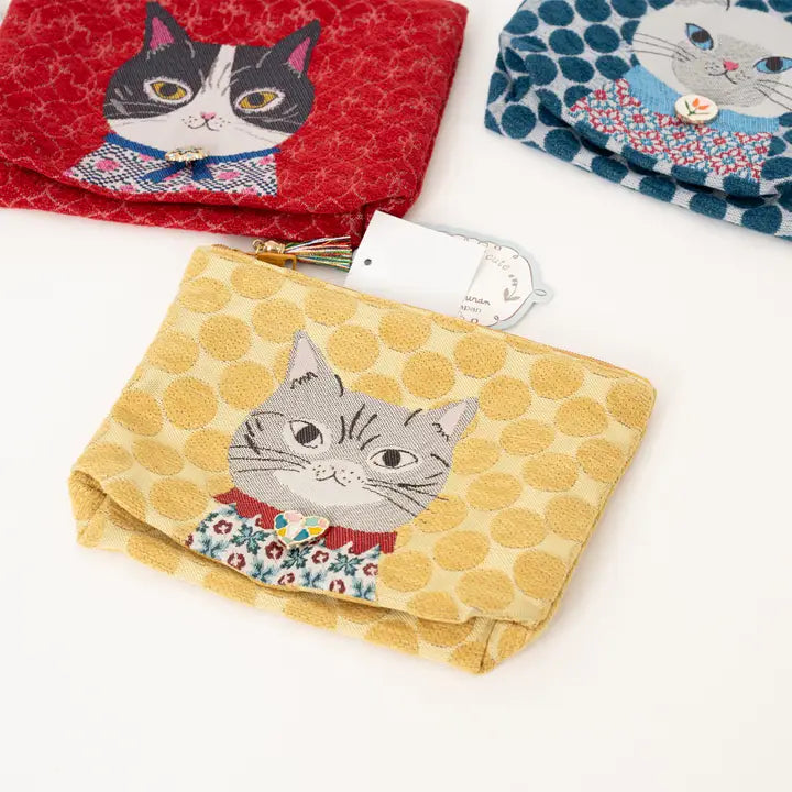 Kusuguru Japan "Honey Bean" Jacquard Pouch