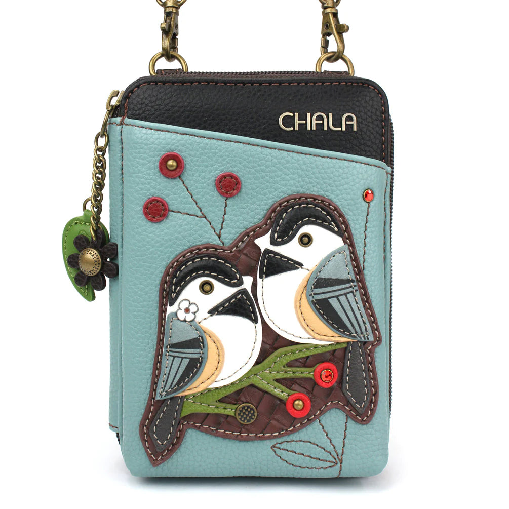 Wallet Crossbody - Chickadee-blue