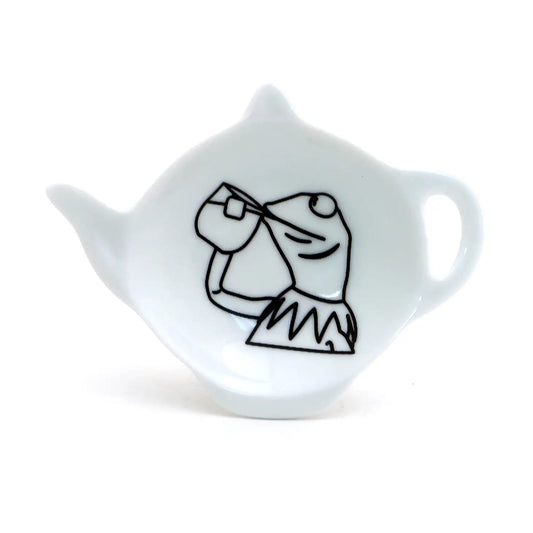 Kermit Drinking Tea Meme Teabag Holder, Teapot Shaped