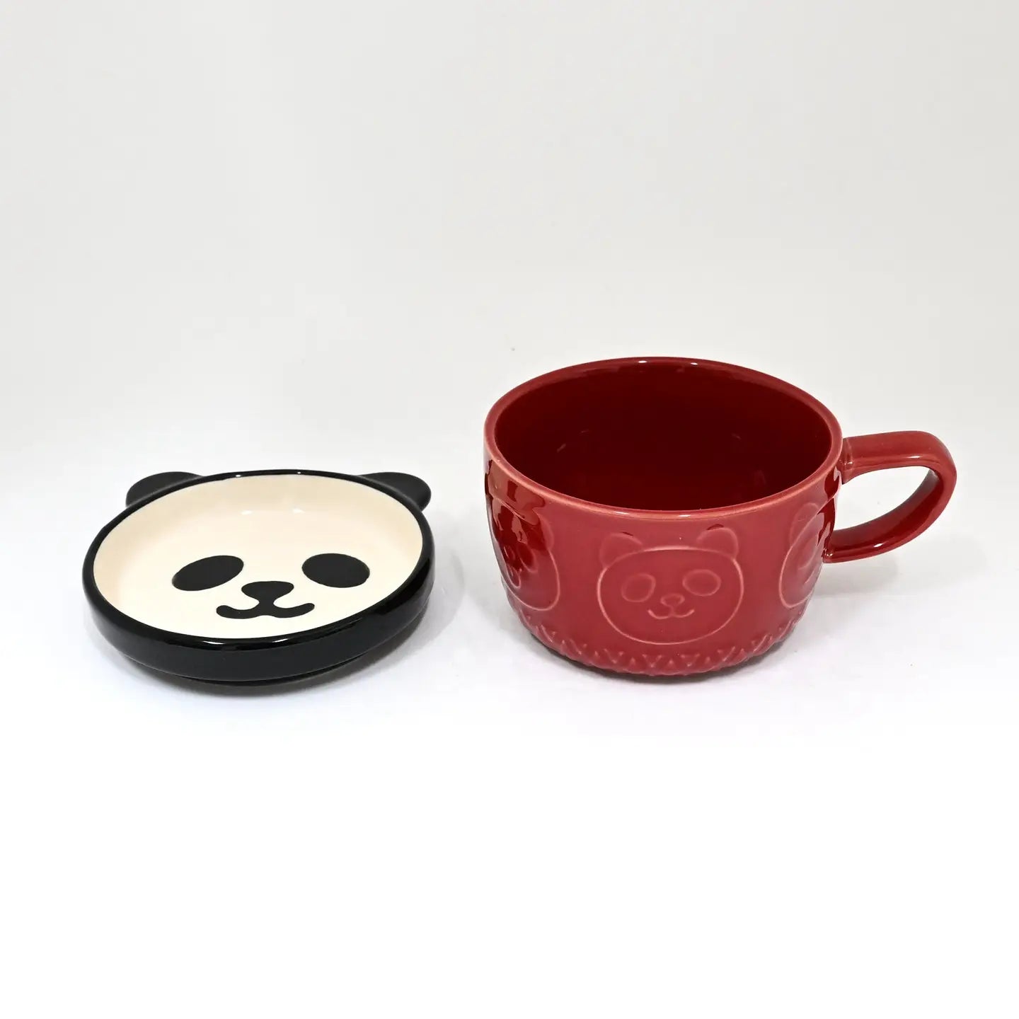 Panda Mug with Saucer Lid