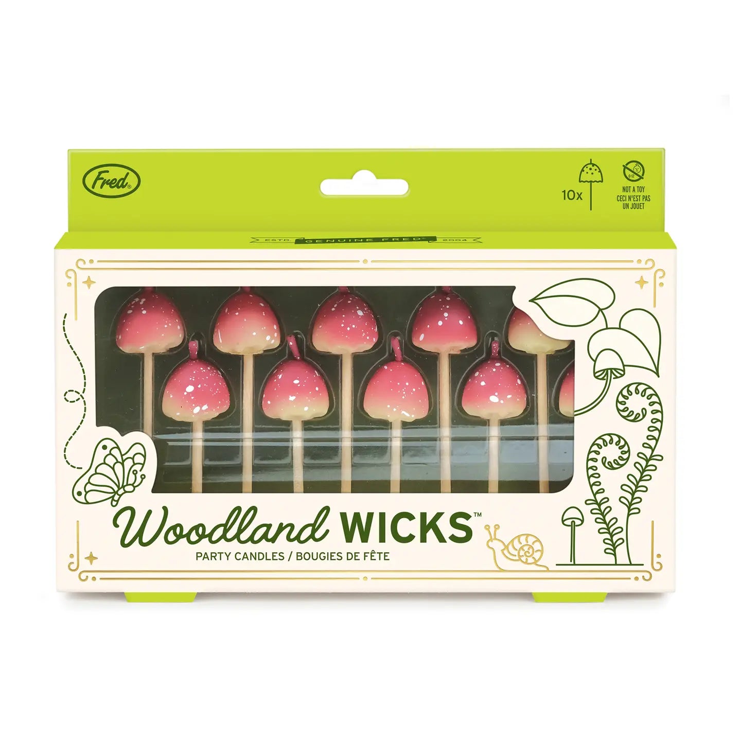 Woodland Wicks - Mushroom Birthday Canles - Set of 10