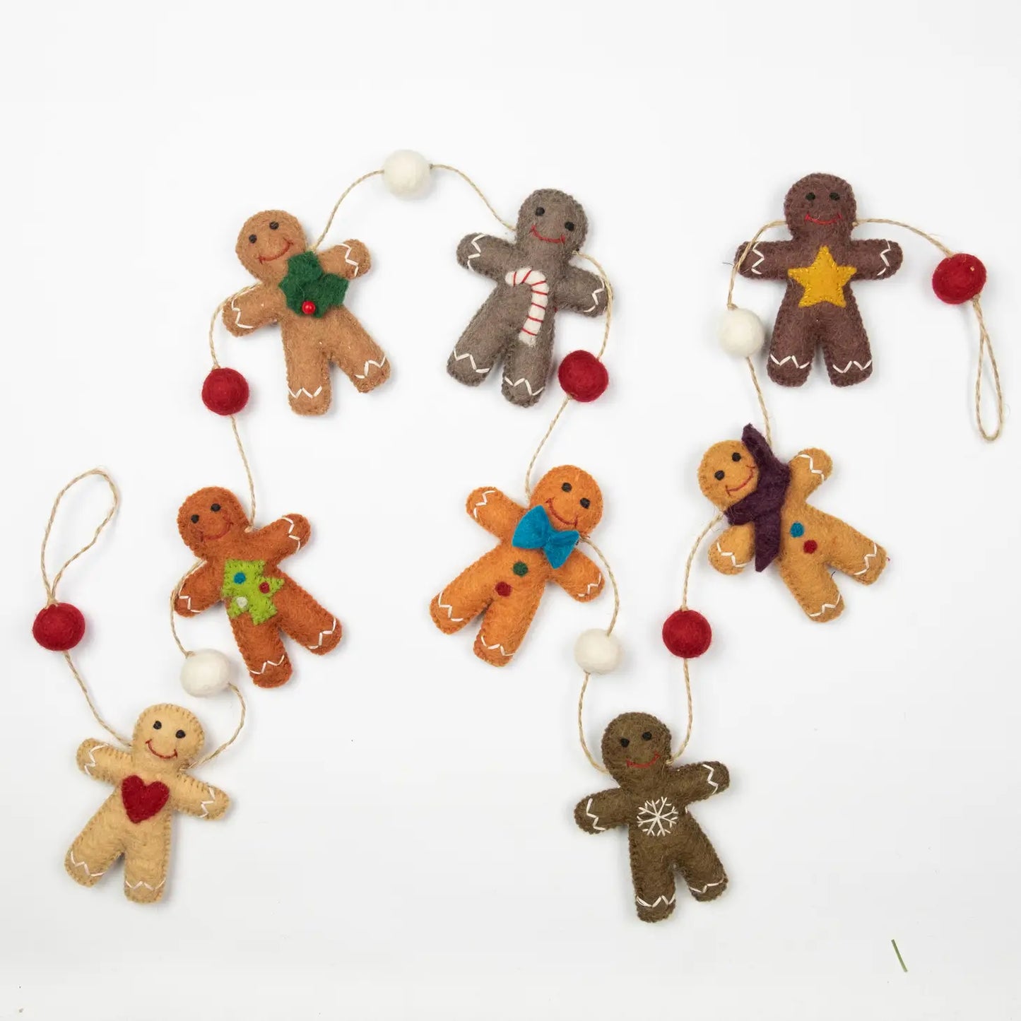 Christmas Decor Felt Gingerbread Man Garland