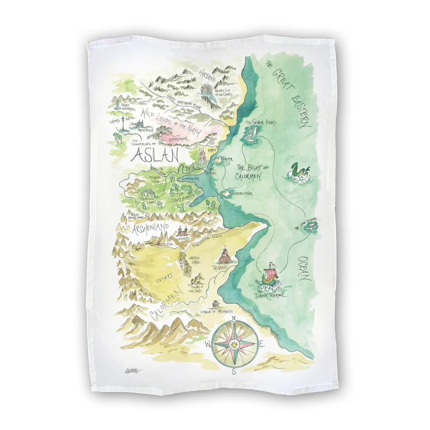 Map Tea Towels