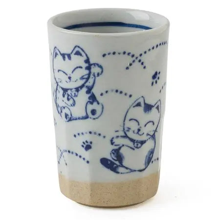 Blue Fortune Cat Cup 9 Oz