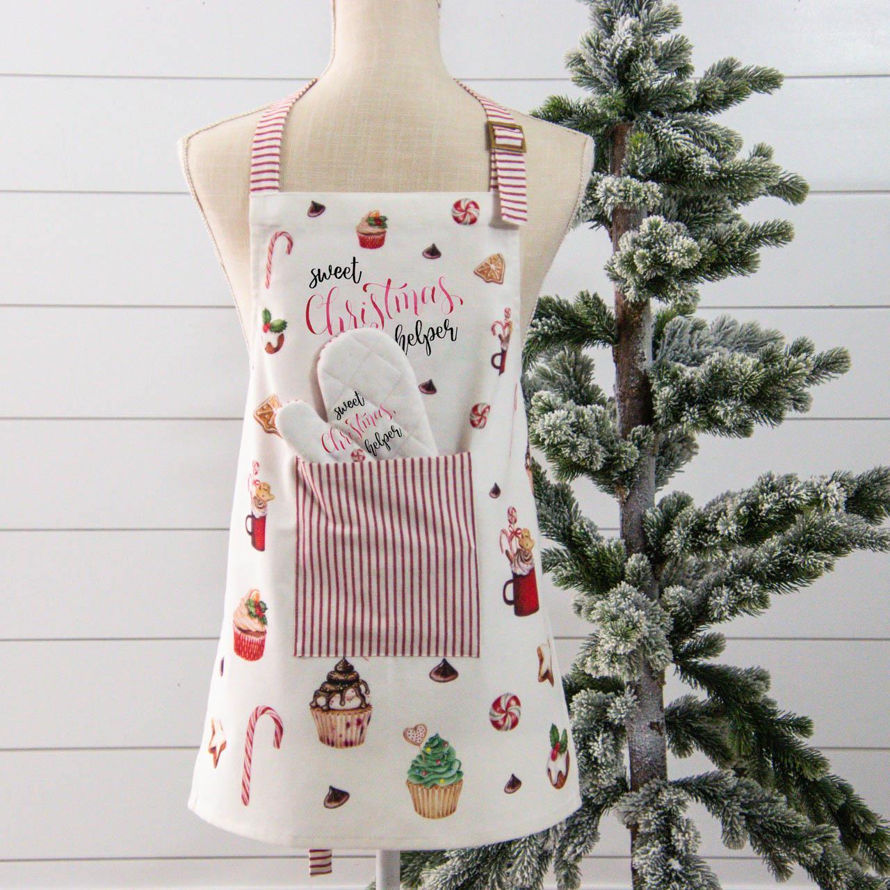 Child's Apron and Mitt Set- Sweet Christmas