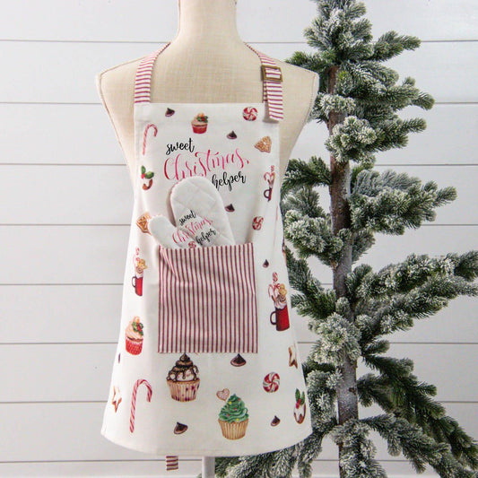 Child's Apron and Mitt Set- Sweet Christmas