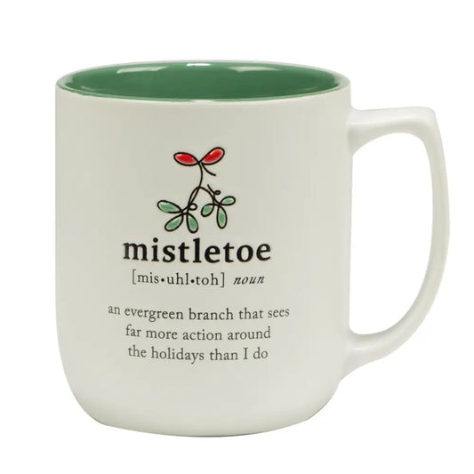 Certified International Christmas Fun Green Sayings 16 oz. Mugs,