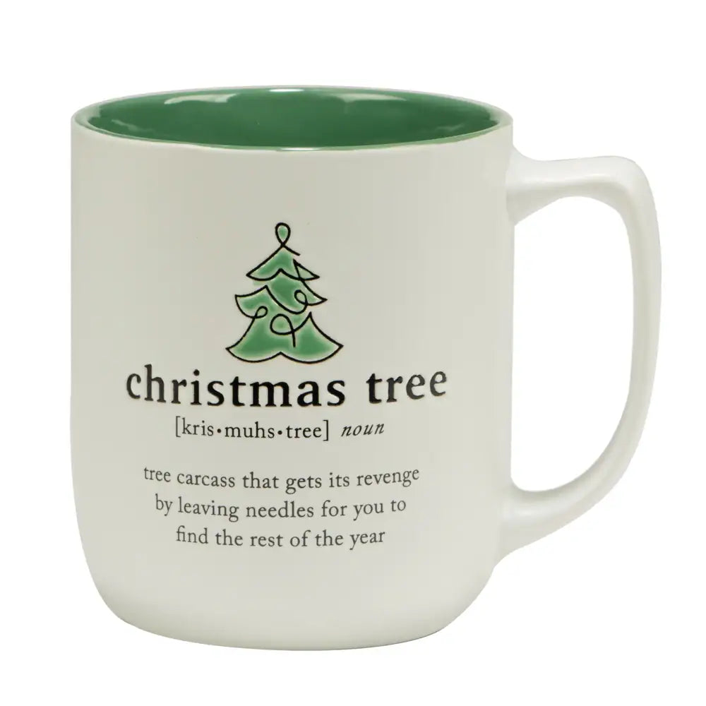 Certified International Christmas Fun Green Sayings 16 oz. Mugs,