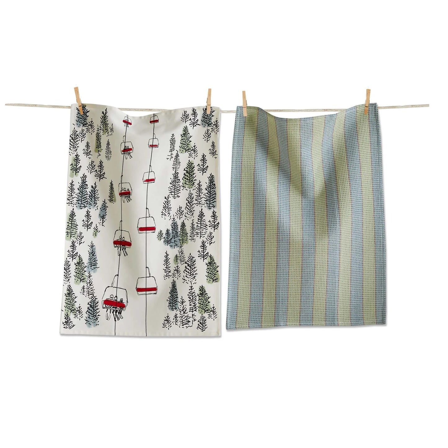 Ski Lift Dishtowel Set Of 2
