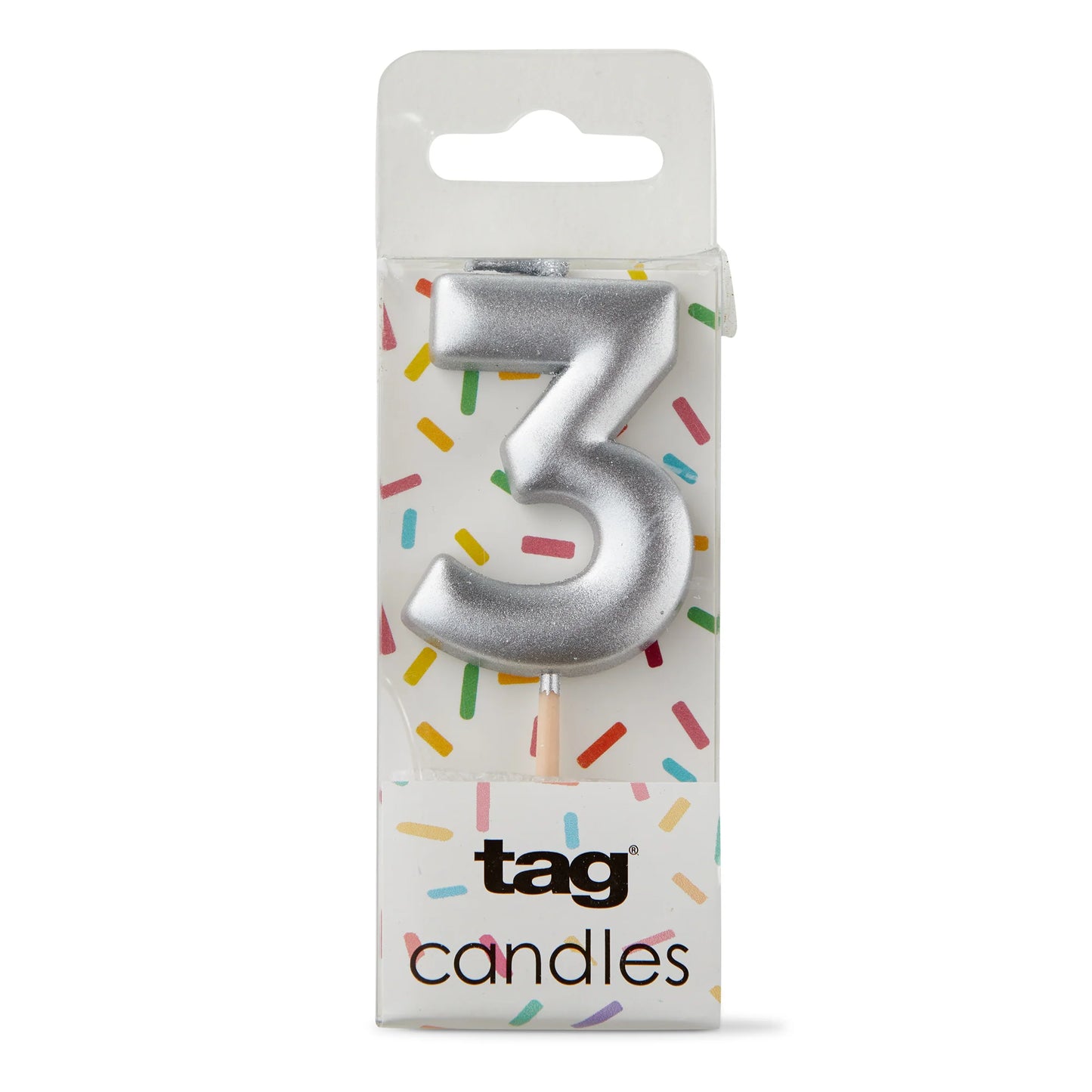 Metallic Digit Candle