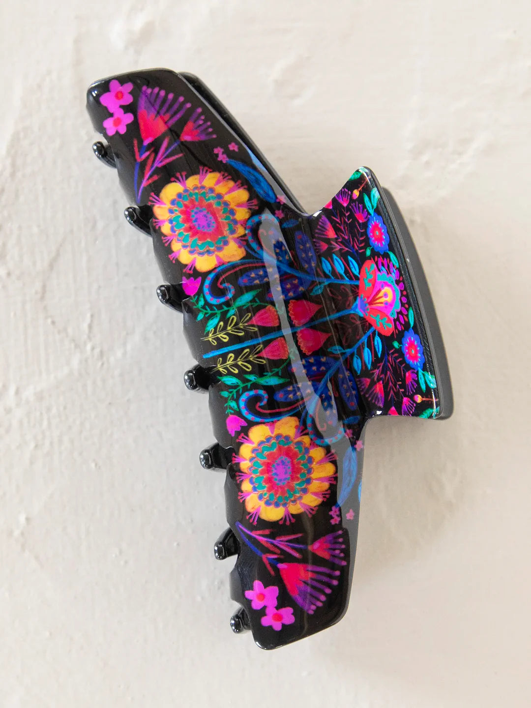 Everyday Hair Claw - Black Folk Flower – Mrs. Robinson's Tea Shop