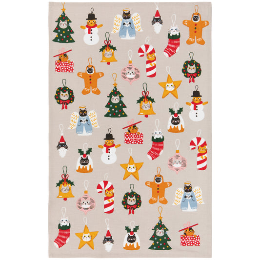 Bauble Cats Christmas Dishtowel