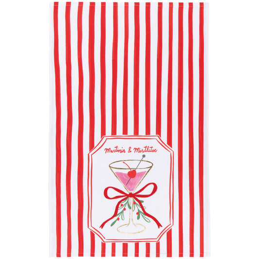 Mistletoe & Martinis Christmas Dishtowel