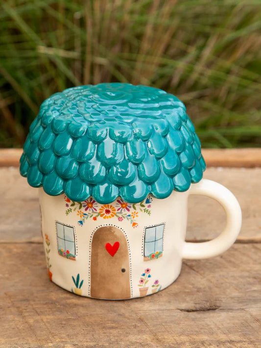 Lidded Mug - Cup of Cozy Cottage