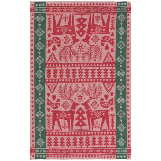 Folk Forest Christmas Jacquard Dishtowel