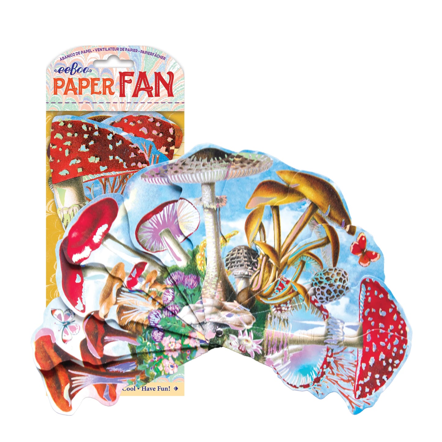 Artist Paper Fan - Mushrooms