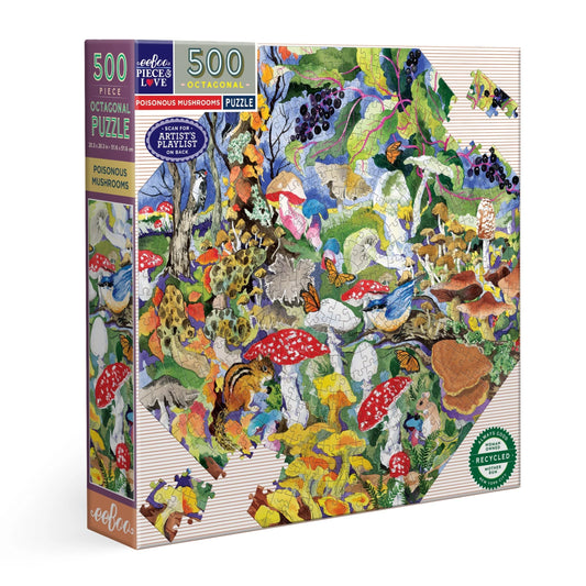 Puzzle - Poisonous Mushrooms 500 Piece Octagon Puzzle